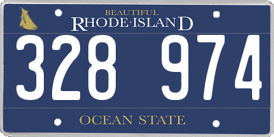 RI license plate 328974