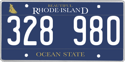 RI license plate 328980