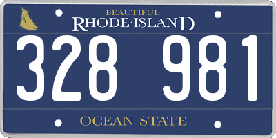 RI license plate 328981