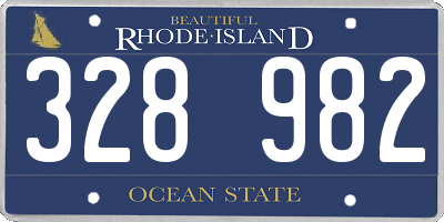 RI license plate 328982