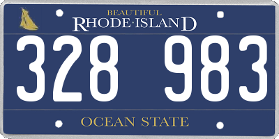 RI license plate 328983