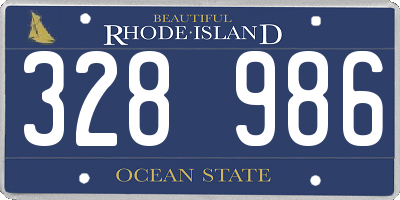 RI license plate 328986