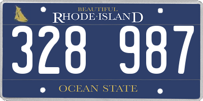 RI license plate 328987