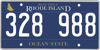 RI license plate 328988
