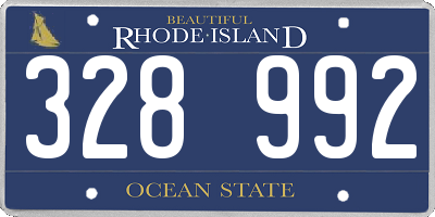 RI license plate 328992
