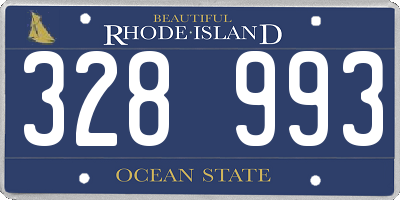 RI license plate 328993
