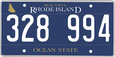 RI license plate 328994