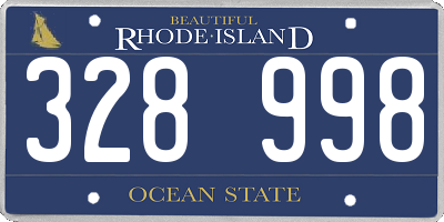 RI license plate 328998