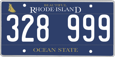 RI license plate 328999