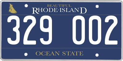 RI license plate 329002