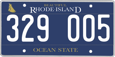 RI license plate 329005