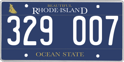 RI license plate 329007