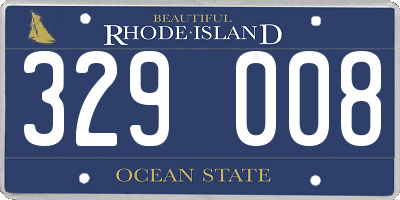 RI license plate 329008
