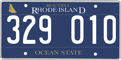 RI license plate 329010