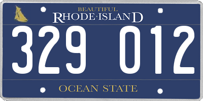 RI license plate 329012