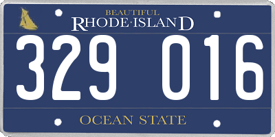 RI license plate 329016