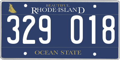 RI license plate 329018