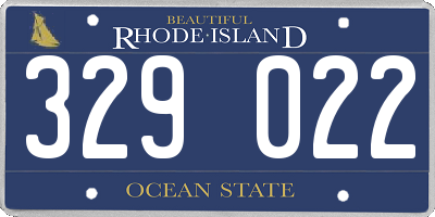 RI license plate 329022