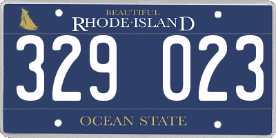 RI license plate 329023
