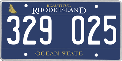 RI license plate 329025