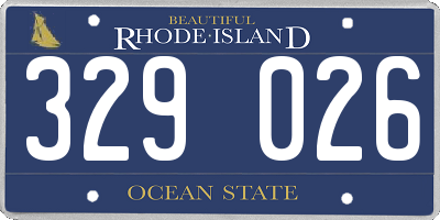 RI license plate 329026