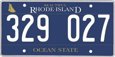 RI license plate 329027