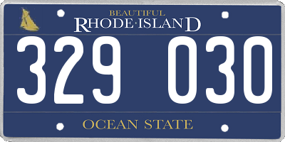 RI license plate 329030