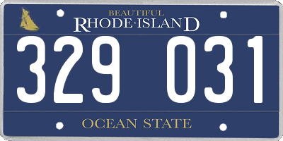 RI license plate 329031