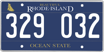 RI license plate 329032