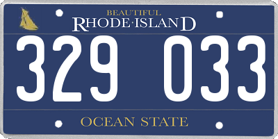RI license plate 329033