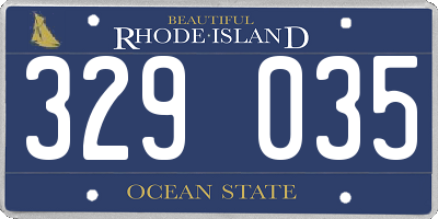 RI license plate 329035