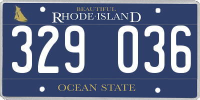 RI license plate 329036