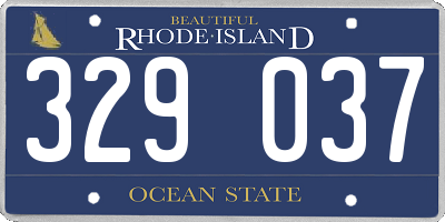 RI license plate 329037