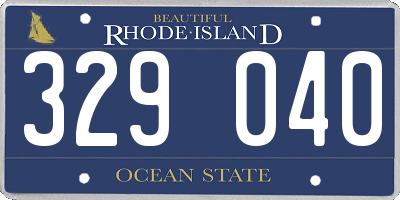 RI license plate 329040