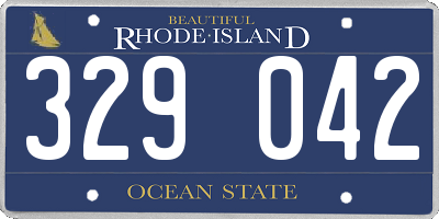 RI license plate 329042