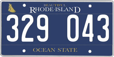 RI license plate 329043