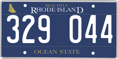 RI license plate 329044