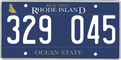 RI license plate 329045