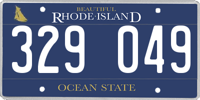 RI license plate 329049