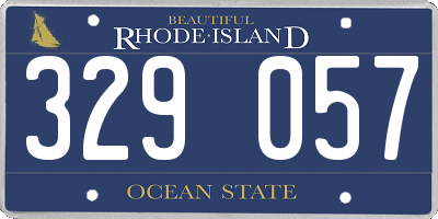 RI license plate 329057