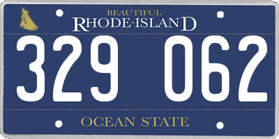 RI license plate 329062