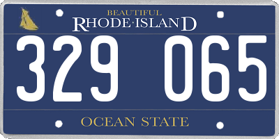 RI license plate 329065