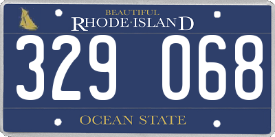 RI license plate 329068