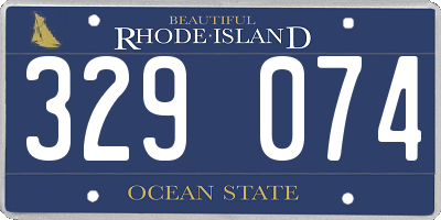 RI license plate 329074