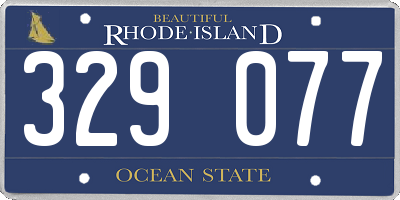 RI license plate 329077