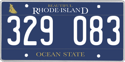 RI license plate 329083
