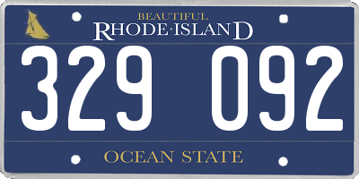 RI license plate 329092