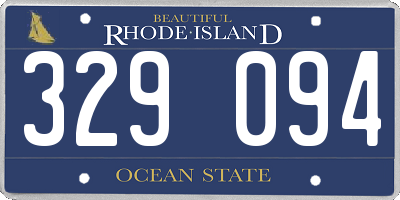 RI license plate 329094