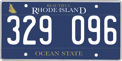 RI license plate 329096