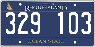 RI license plate 329103